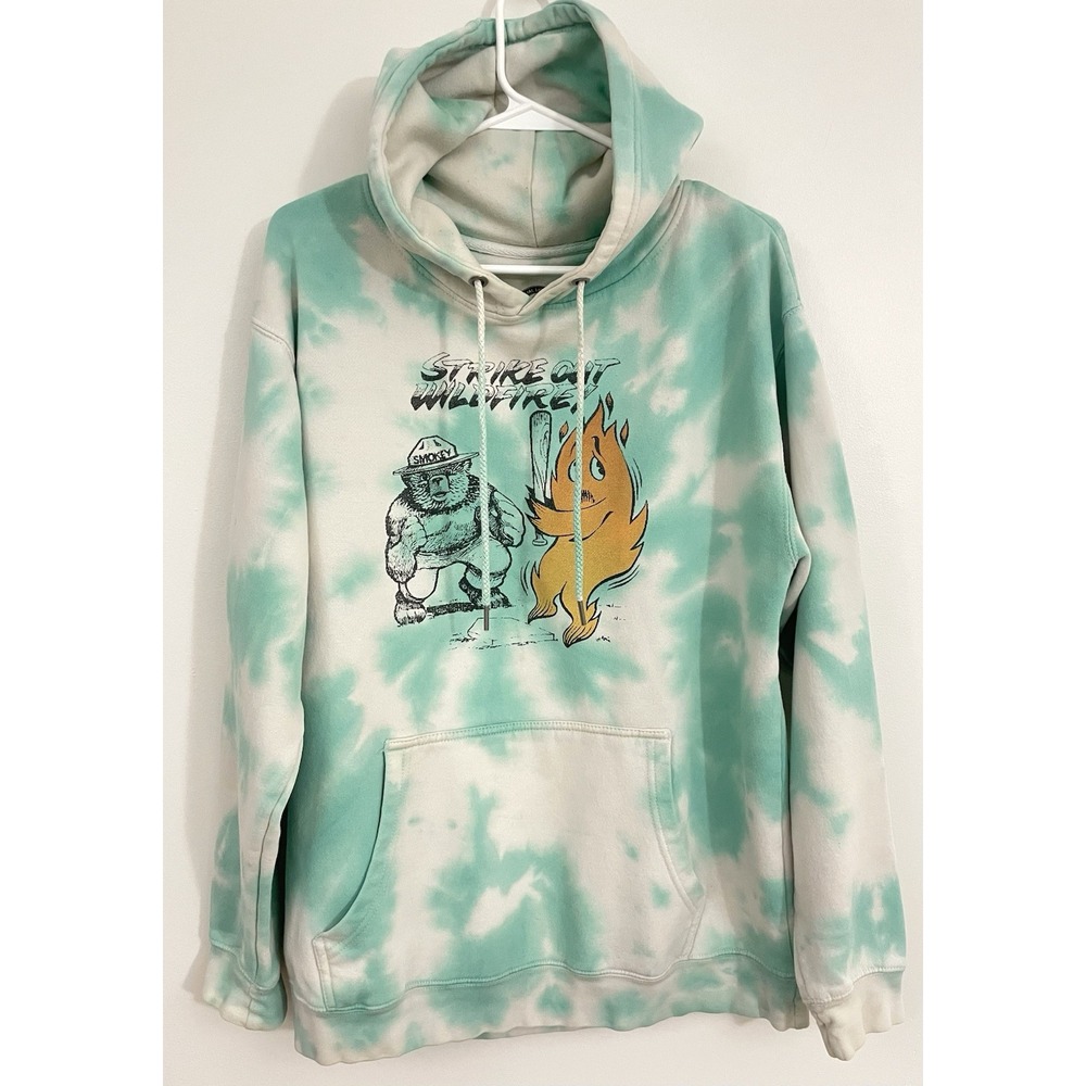 Teddy Fresh x Smokey Bear Tie Dye Hoodie LRG Rare Strike Out Wildfire Streetwear